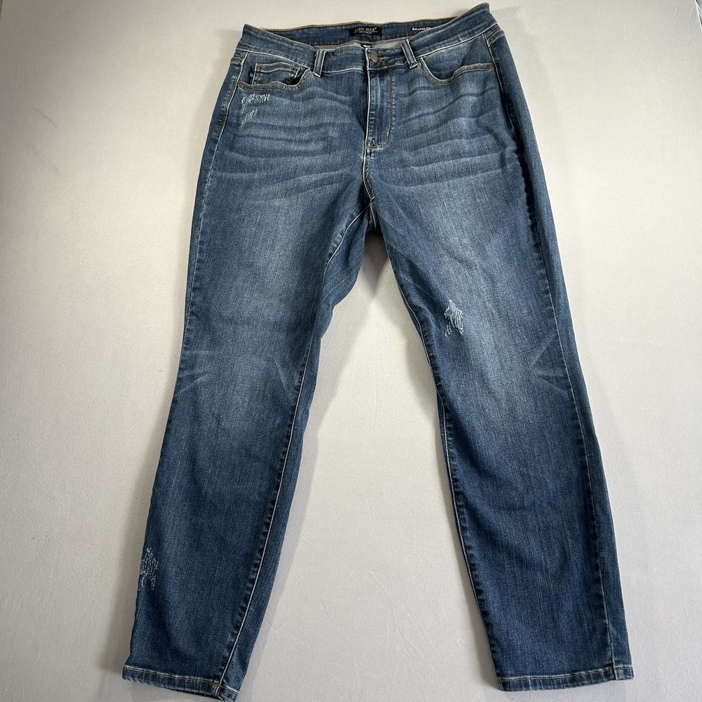 Judy Blue Relaxed Fit Jeans Womens Plus Size 16W Distressed Stretch Denim - Picture 2 of 9